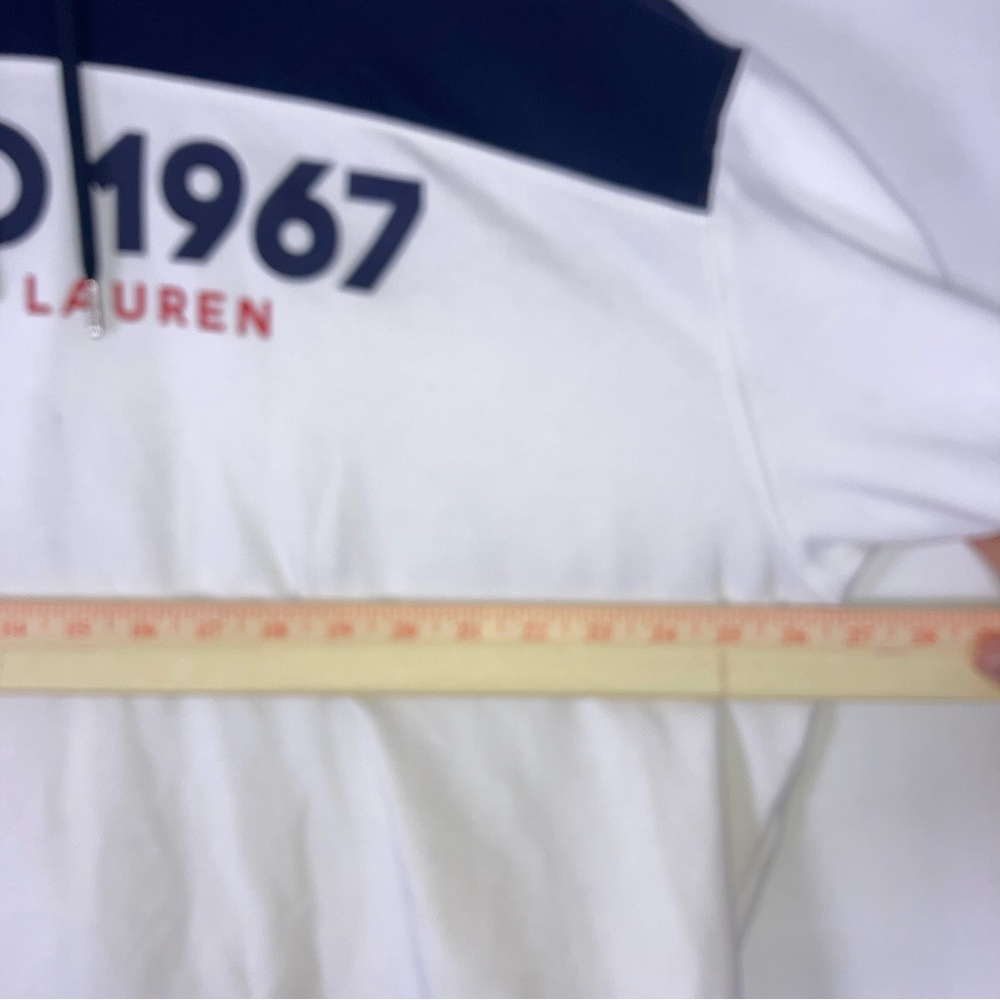 Polo Ralph Lauren Pullover Hoodie Big Logo Front 1967 XLT Red Navy White - Picture 8 of 15